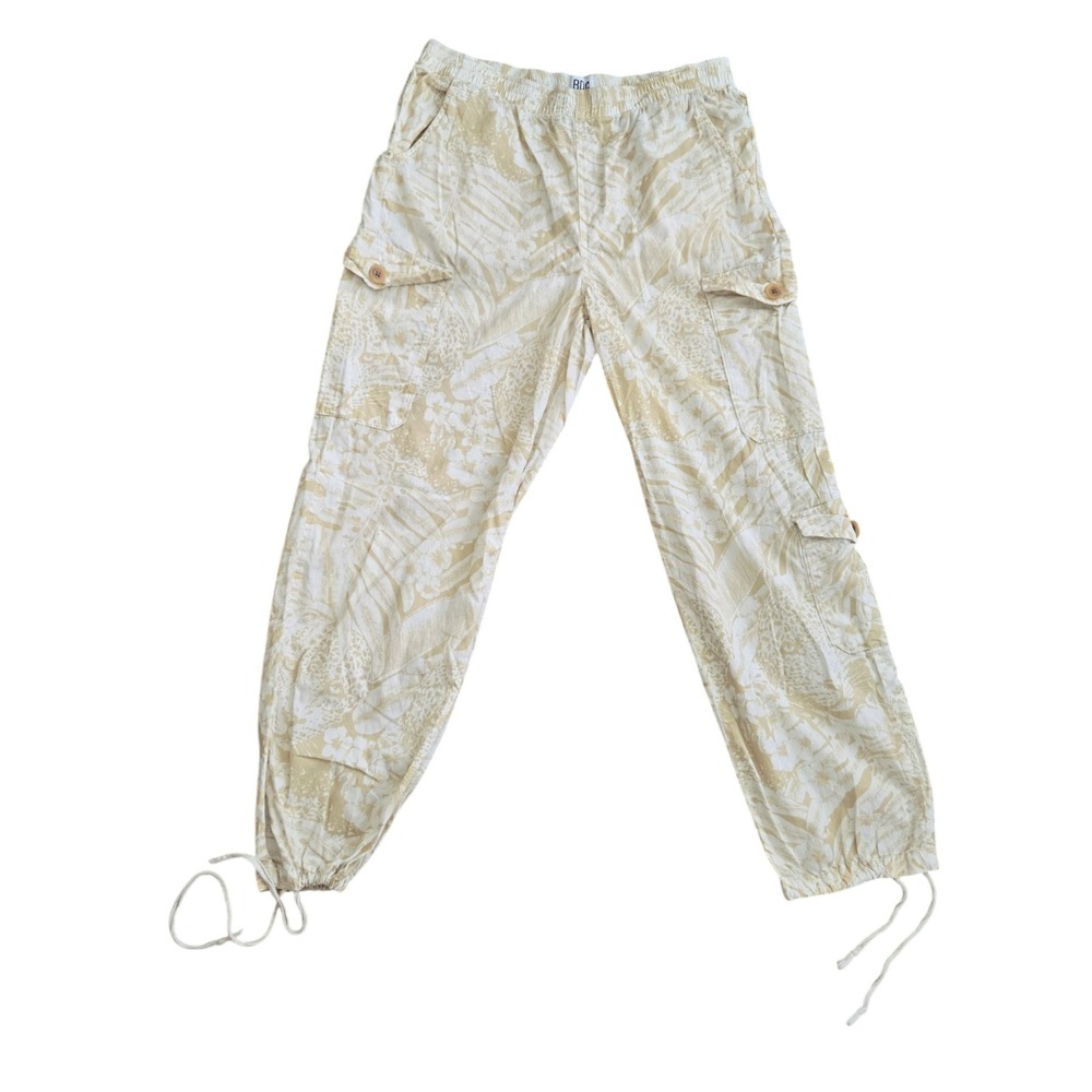 BDG Urban Outfitters Tropical Leopard Cargo Pants Beige Size M, Safari Utility